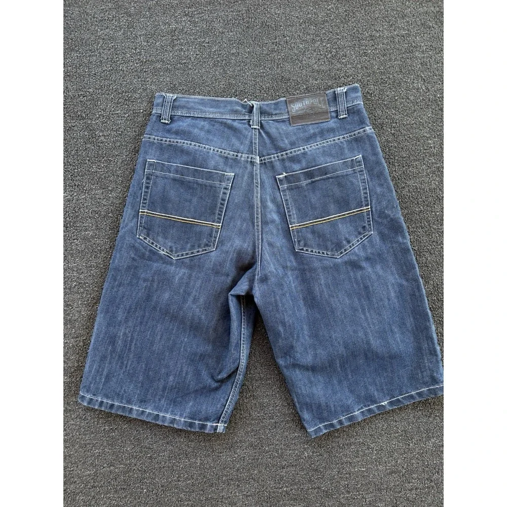 Southpole Mens Denim Shorts Size 34 Blue Y2K‎ Baggy Jean Short